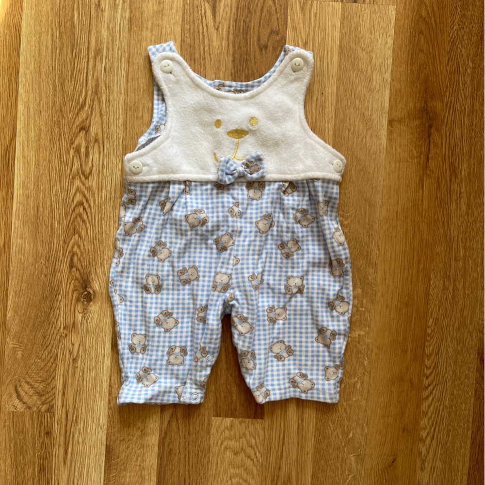 Adorable Baby Overalls with Bear Print